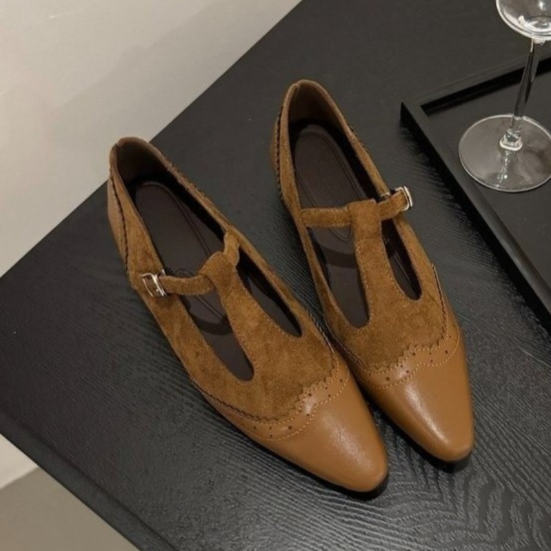 Women'S Shoes Non Slip - One Buckle Strap Low Heel Single