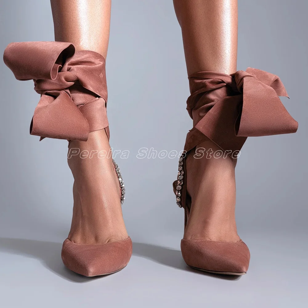 Kids Shoes Women - Suede Ballerina Slingback Butterfly-Knot Sandals Pointed