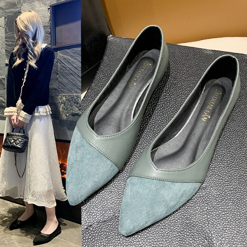 Women Shoes Wedges - Flat black leather shoes for women