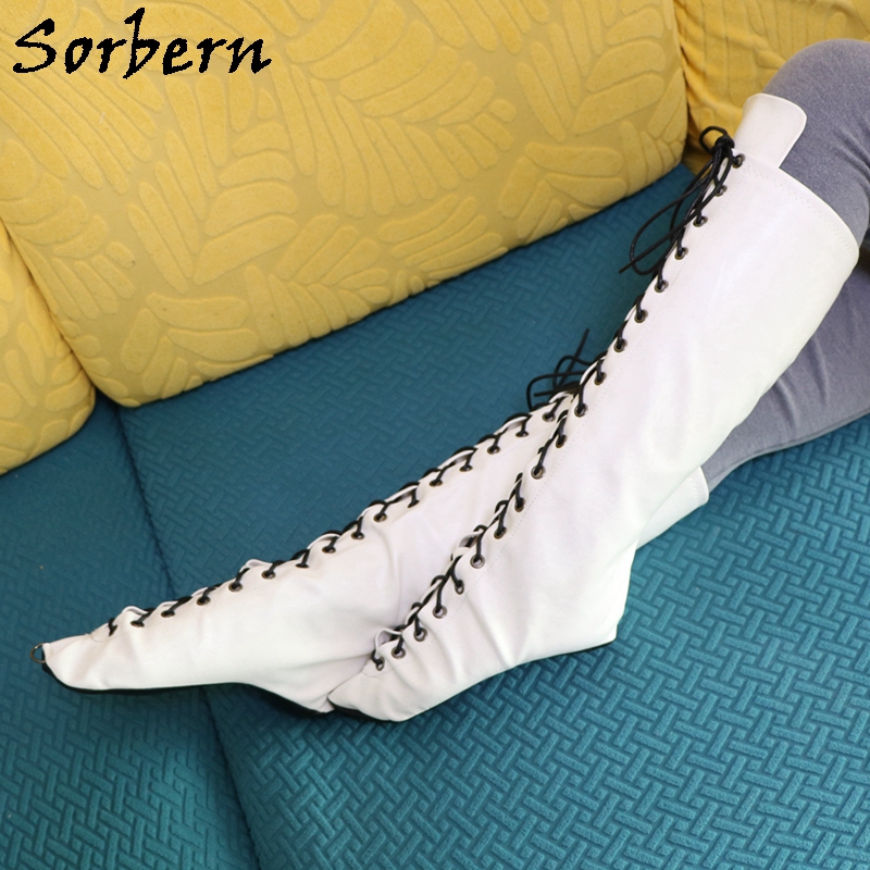 Women'S Shoes Vegan - Sorbern White Ballet Heelless Boots Covers