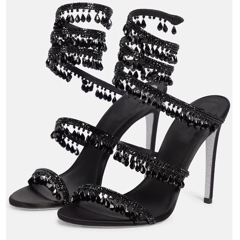 Sexy Green Crystal Fringe Stil - Ankle Strap Heels recension och pris