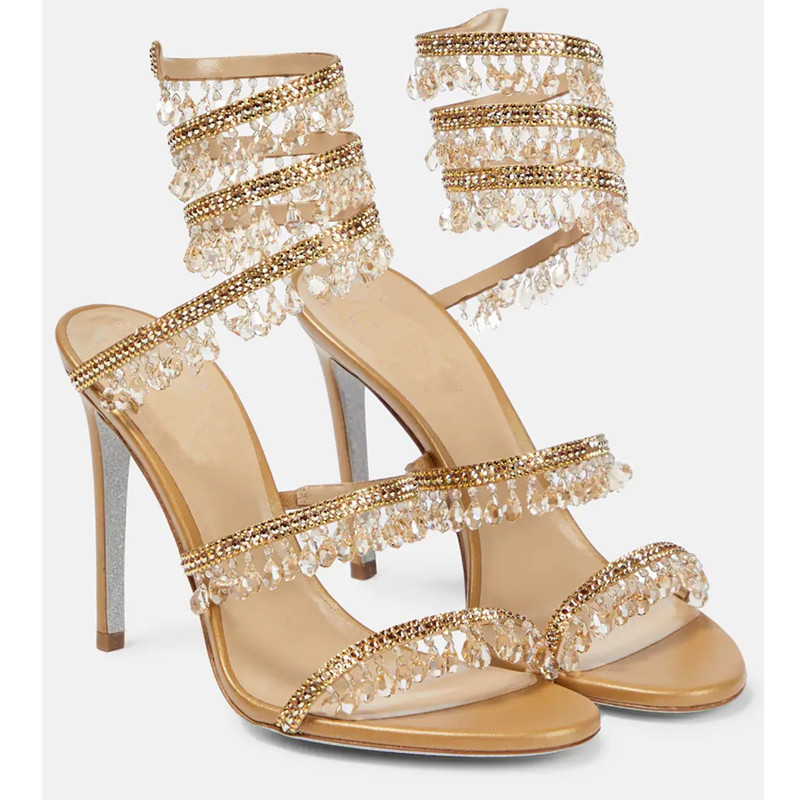 Sexy Green Crystal Fringe Stil - Ankle Strap Heels recension och pris