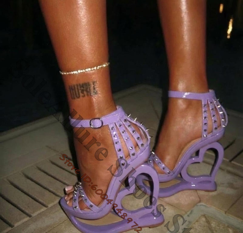 Hot Pink Spike Stud Caged Hear - Ankle Strap Heels recension och pris