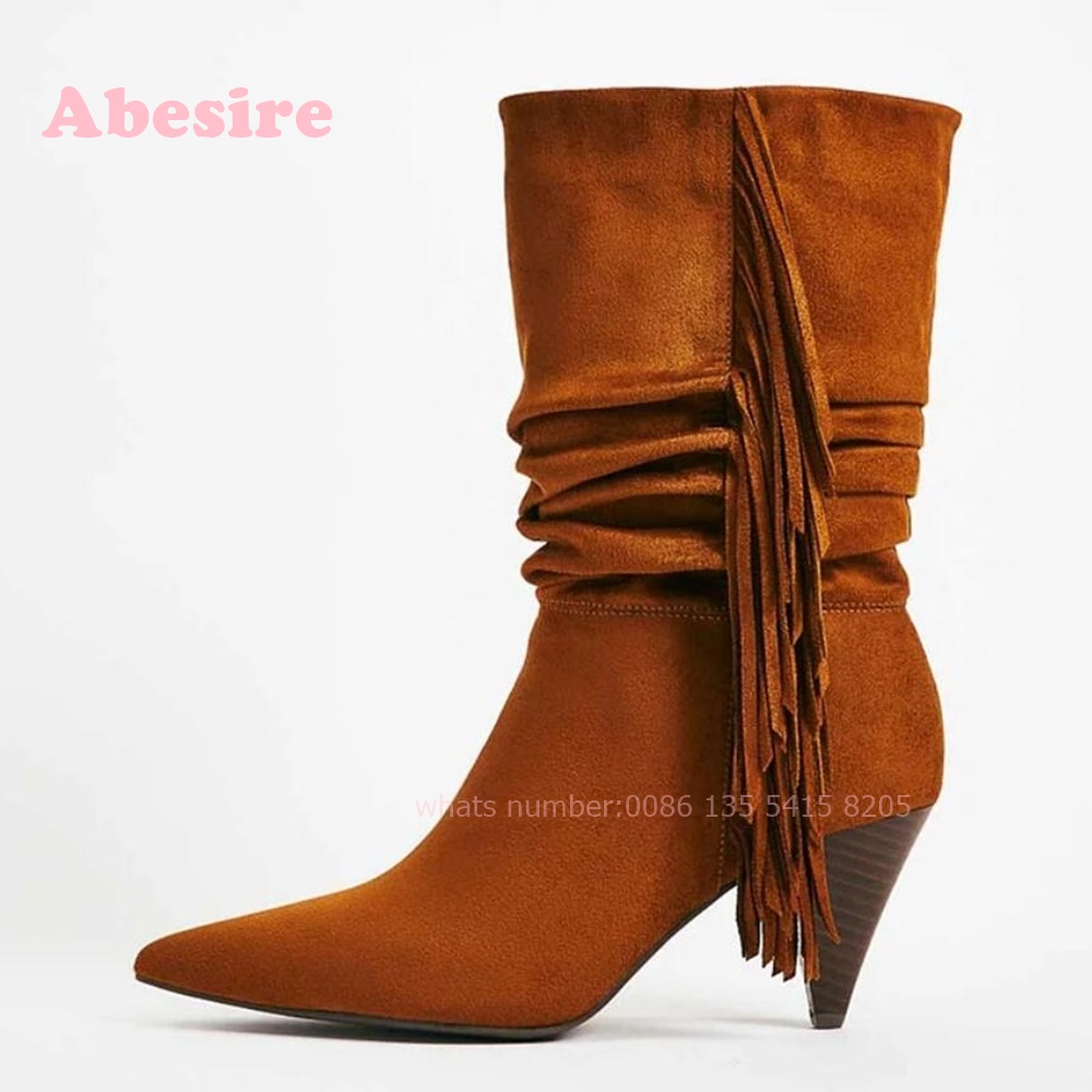 White Cone Heel Fringe Shoes V - Women'S Shoes Vegan recension och pris