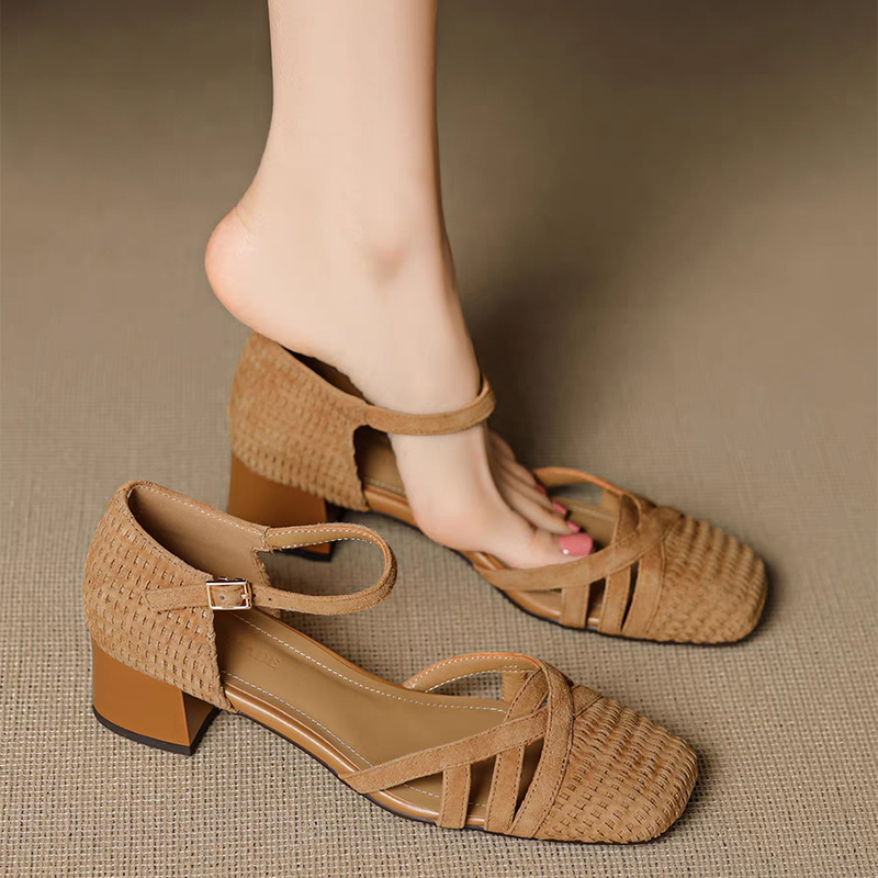 Retro Weave High Heel Sandals  - Ankle Strap Heels recension och pris