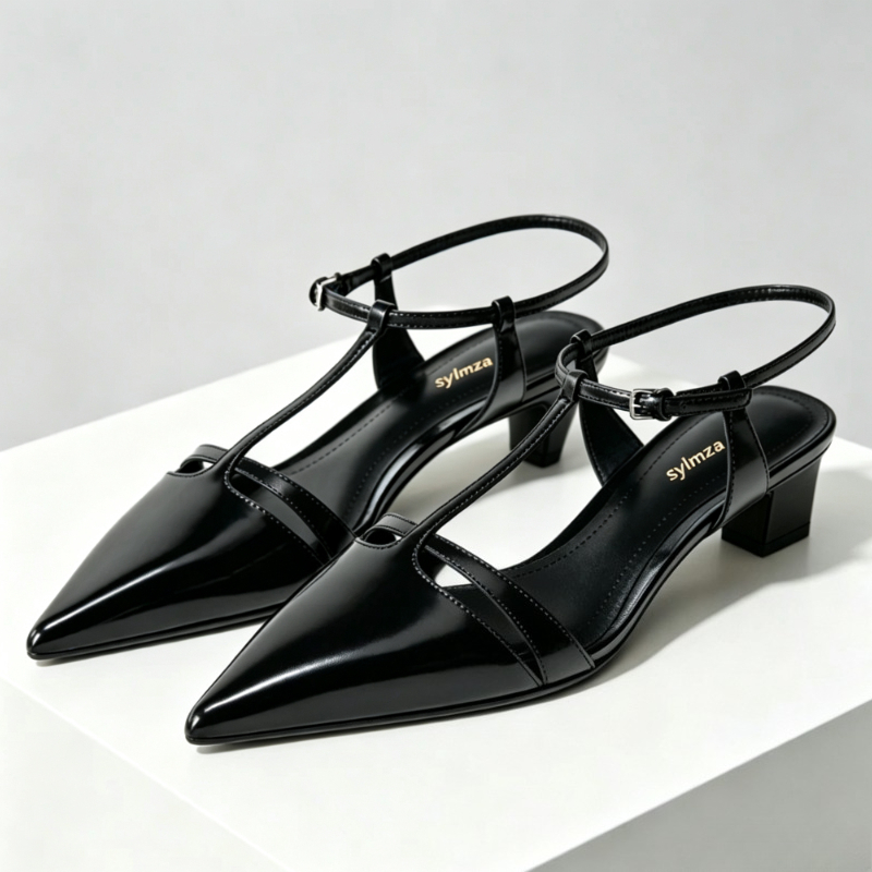 Patent Leather Kitten Heel Wom - Ankle Strap Heels recension och pris