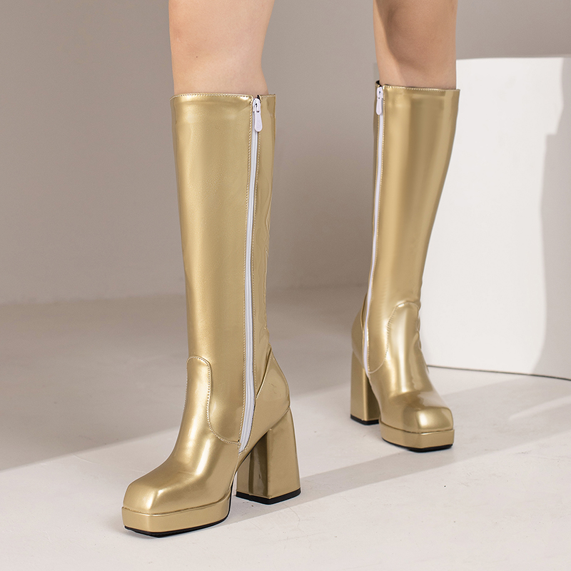Green Winter Women Platform Kn - Zip Up Boots Short recension och pris