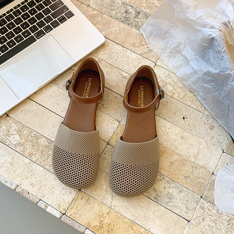 2025 New Spring Summer Mesh Sa - Ankle Strap Heels recension och pris