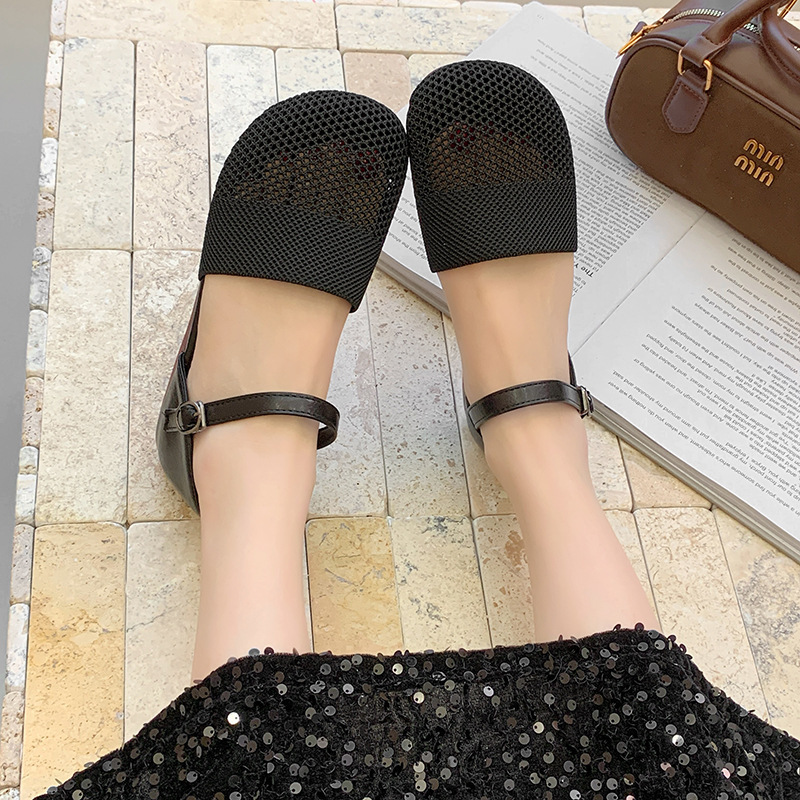 2025 New Spring Summer Mesh Sa - Ankle Strap Heels recension och pris